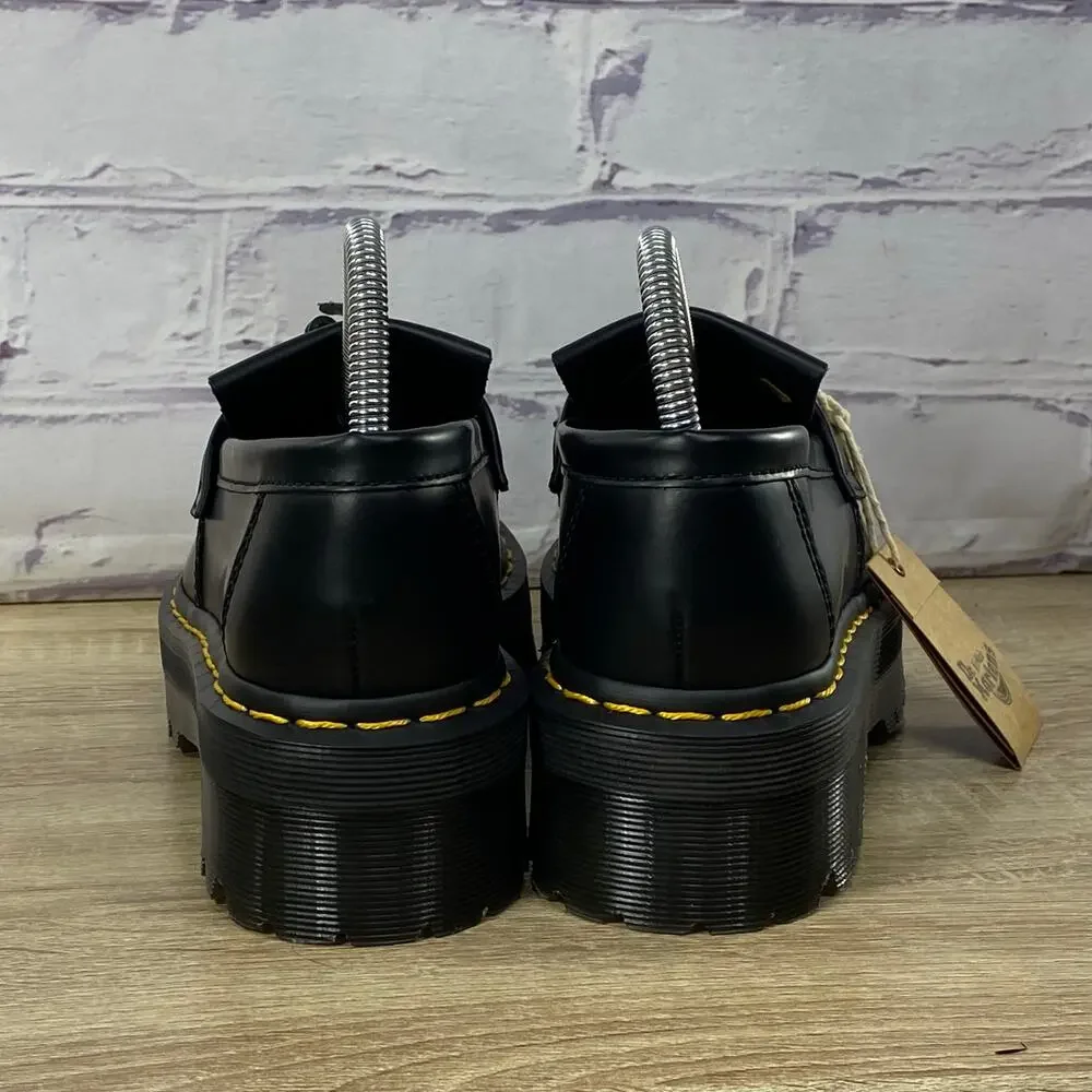 Dr. Martens Adrian Quad Black Leather Tassel Platform Loafers Men's 6 Women's 7 - Picture 4 of 8